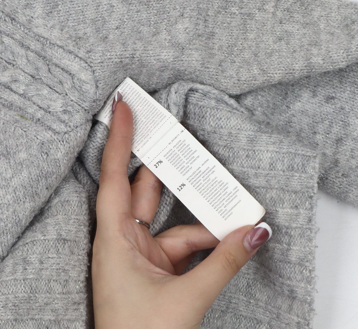 Reserved Men’s Grey Cable-Knit Pullover Jumper S