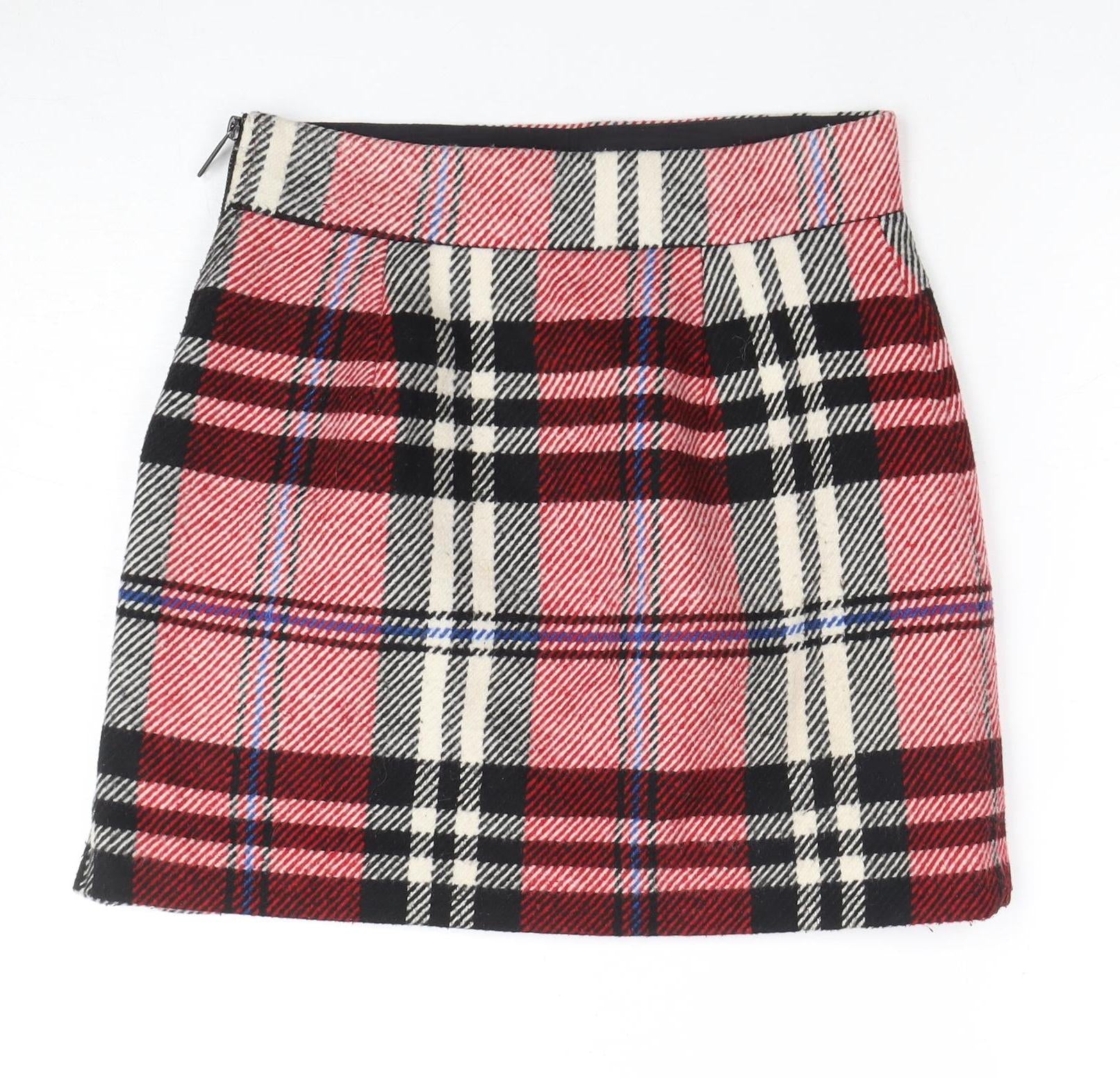 Asos Topshop Blue Plaid Skirt Pleated Skirt Plaid Skirt Asos