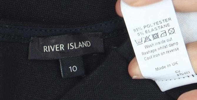 River Island Women’s Black & White Bodycon Dress Size 10