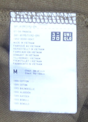 Uniqlo Men's Brown Medium Crew Neck T-Shirt