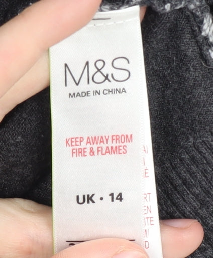 Marks and Spencer Women's Black Pullover Jumper, Size 14