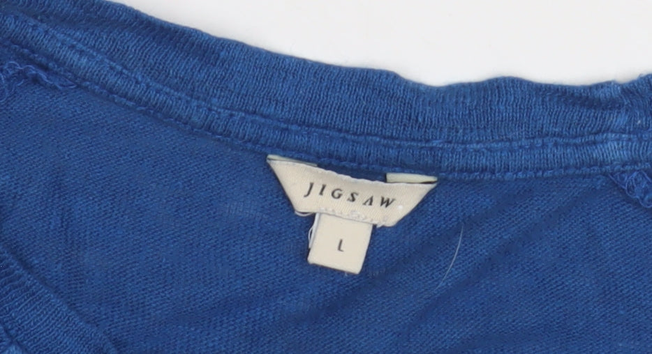 Jigsaw Women's Blue 3/4 Sleeve T-Shirt, Size L