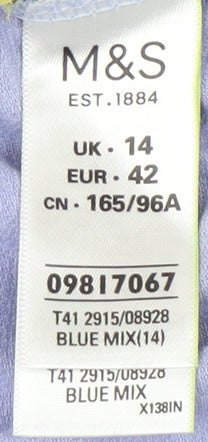 Marks and Spencer Women's Multicoloured T-Shirt - Size 14