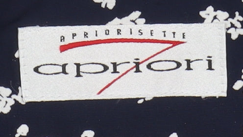 Apriori Women's Blue Floral Midi A-Line Skirt Size 12