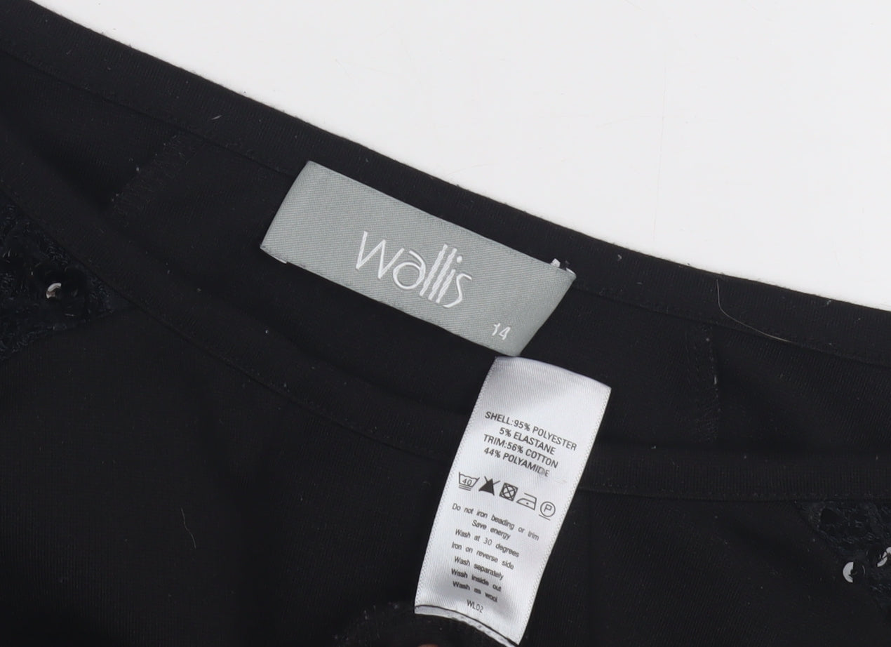 Wallis Women's Black Sheath Dress Size 14 Party Wear