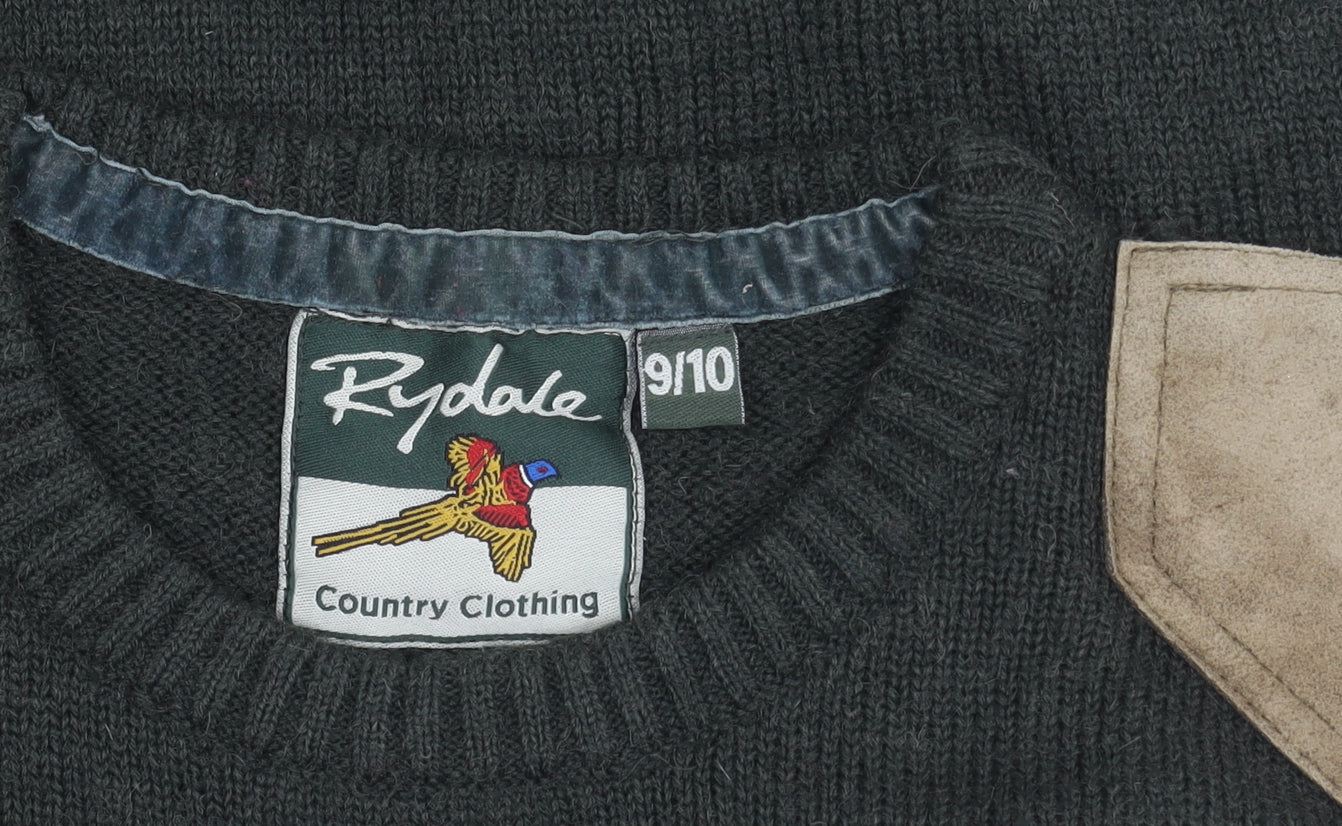 Rydale Boys Green Pullover Jumper, Size 9-10 Years