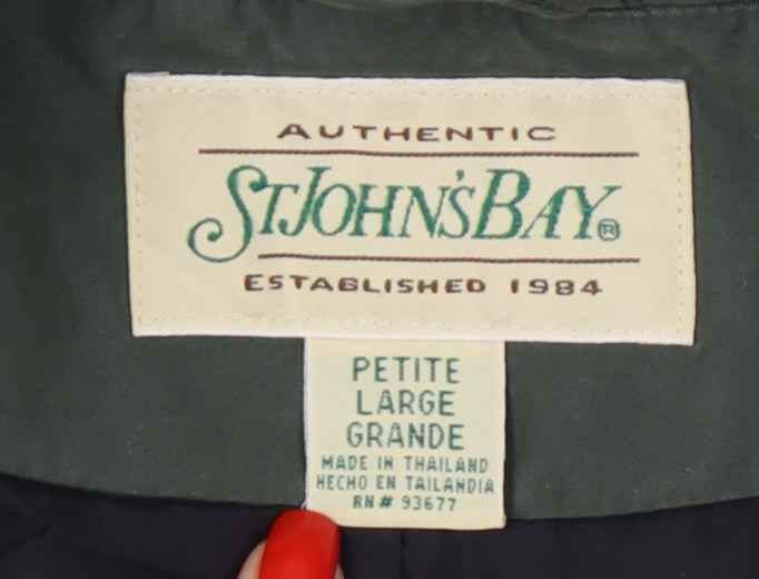 St. John's Bay Green Petite Parka Jacket L