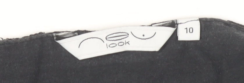 New Look Women's Black Mini Skirt Size 10 Lace Accent