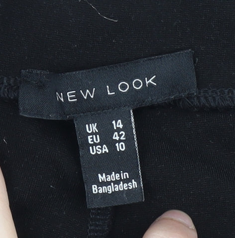 New Look Women's Black Leggings - Size 14, Viscose Blend