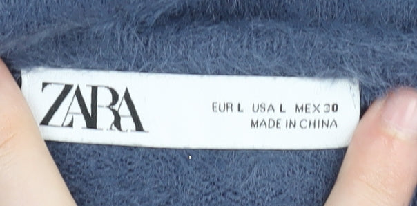 Zara Women's Blue Jumper, Size L, Long Sleeve