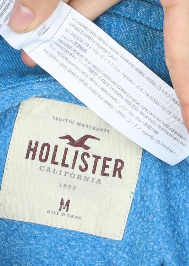 Hollister Men's Blue Pullover Hoodie Medium