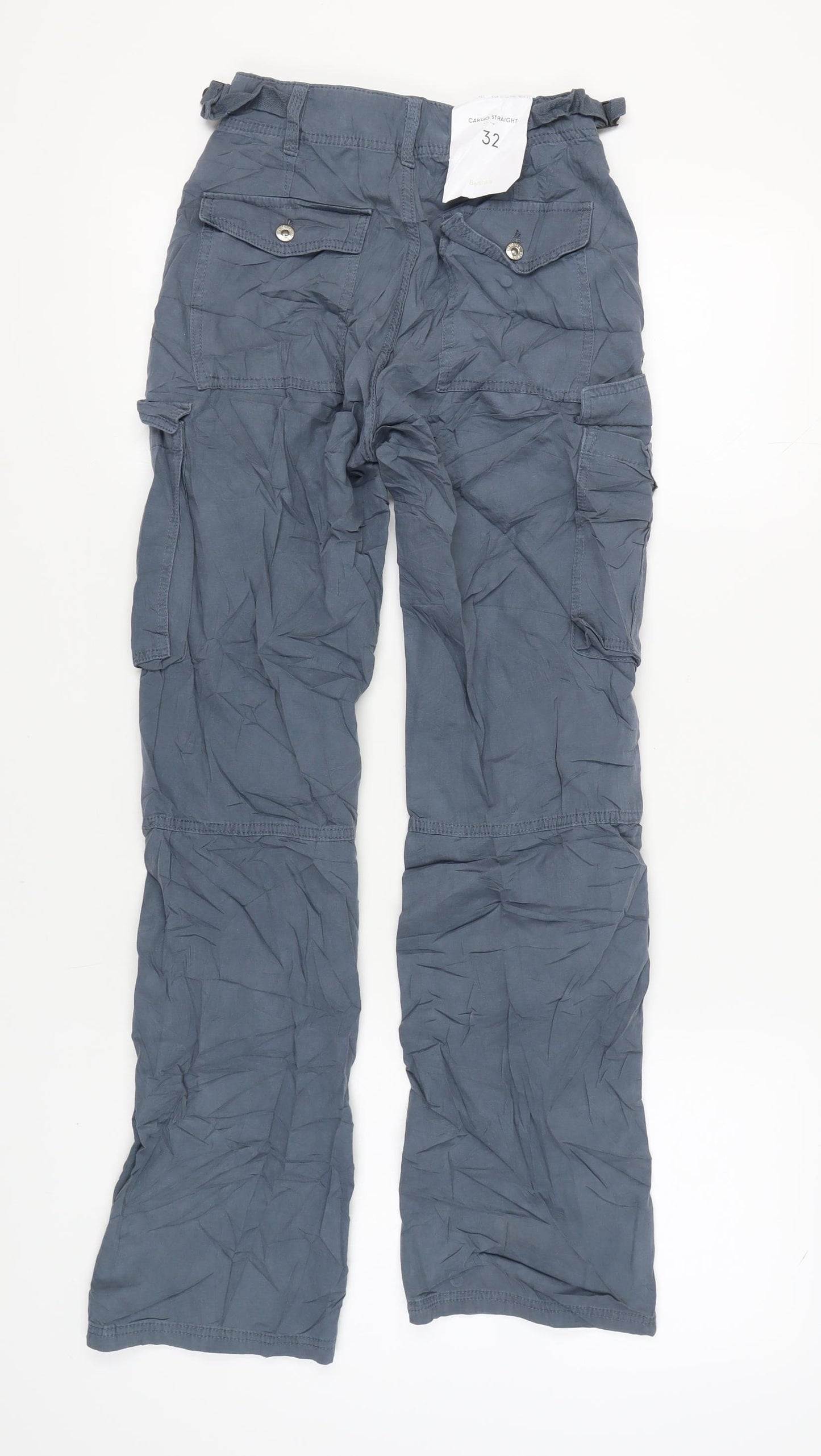 Bershka Women's Grey Cargo Trousers, Size 4, New