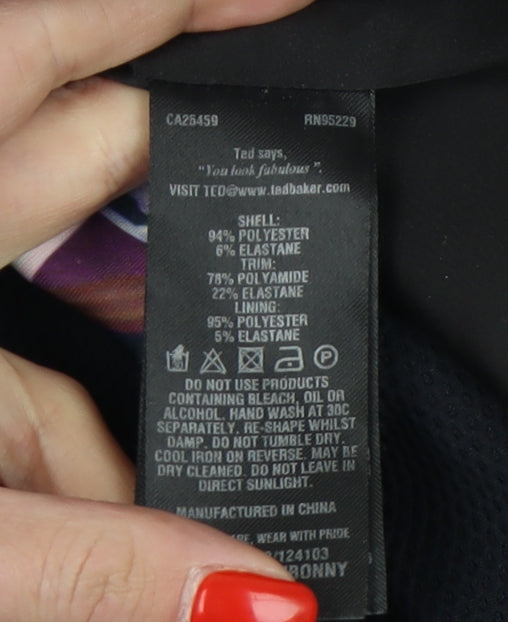 Ted Baker Women's Geometric Multicoloured Dress Size 6