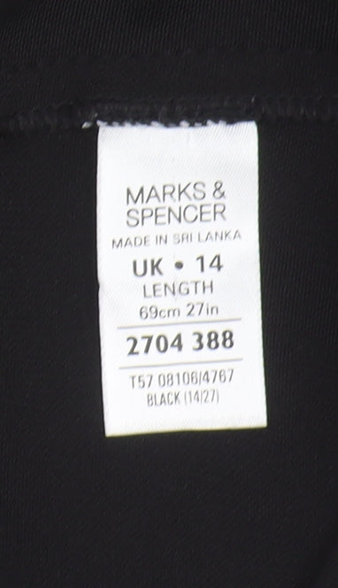 Marks and Spencer Women's Black Asymmetric Midi Skirt