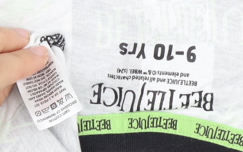 Boys Black Beetlejuice Pyjama Top 9-10 Years