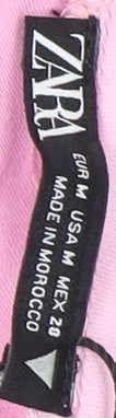 Zara Women's Pink Short Sleeve Crew Neck Dress