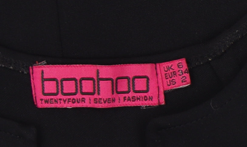 Boohoo Women's Black Sheath Dress, Size 6, Perfect for Parties