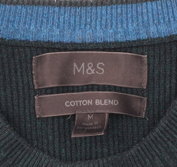 Marks and Spencer Men's Green Pullover Jumper M