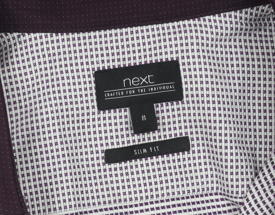 Next Men's Slim Fit Multicoloured Shirt M, Short Sleeve