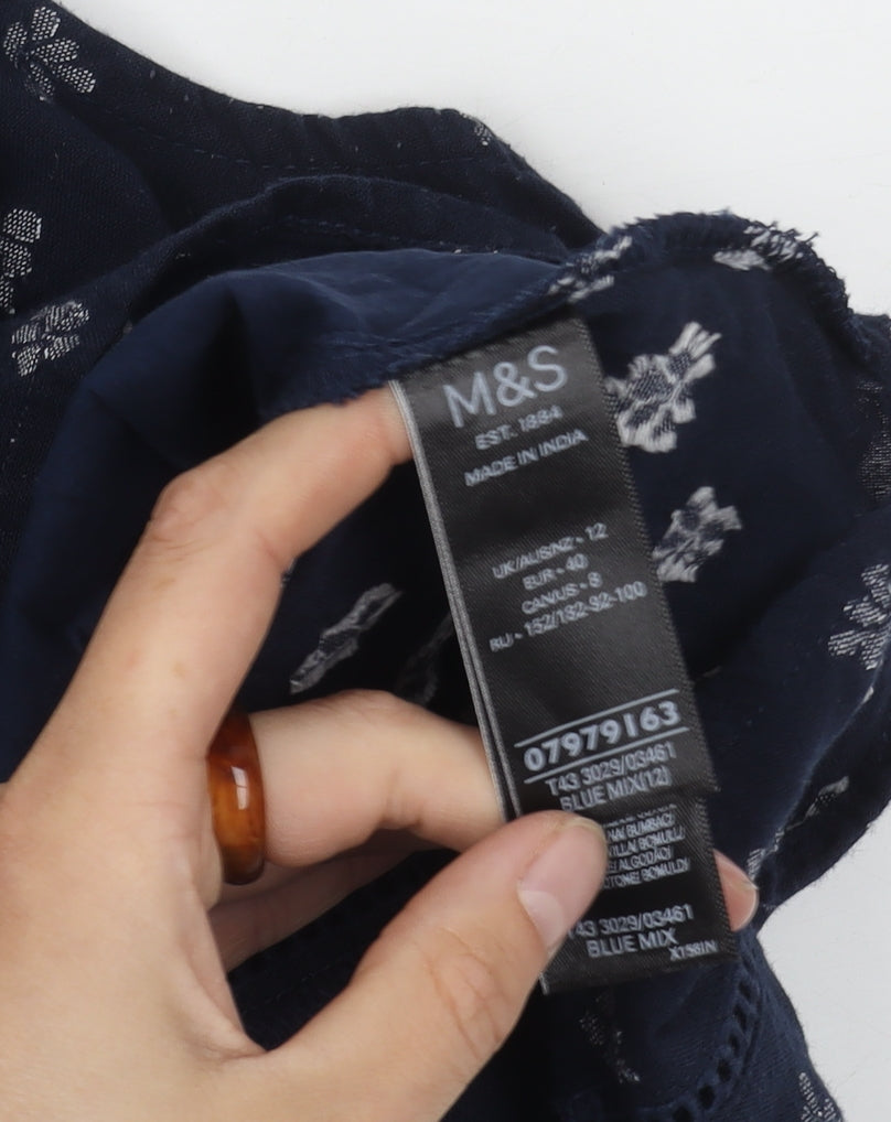 Marks and Spencer Women's Blue Sleeveless Top Size 12