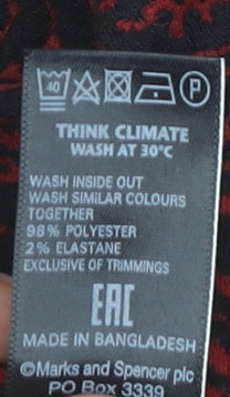 Marks and Spencer Women's Red Geometric Pencil Skirt Size 16