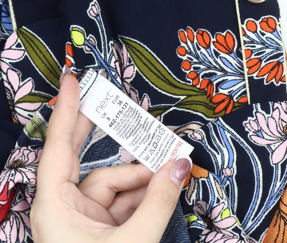 Next Women's Multicoloured Floral Shift Dress, Size 8