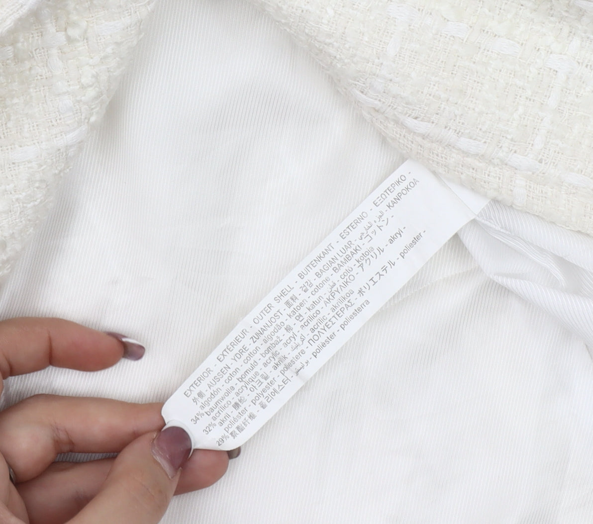 Zara Women's Ivory Tweed Shift Dress Size 6