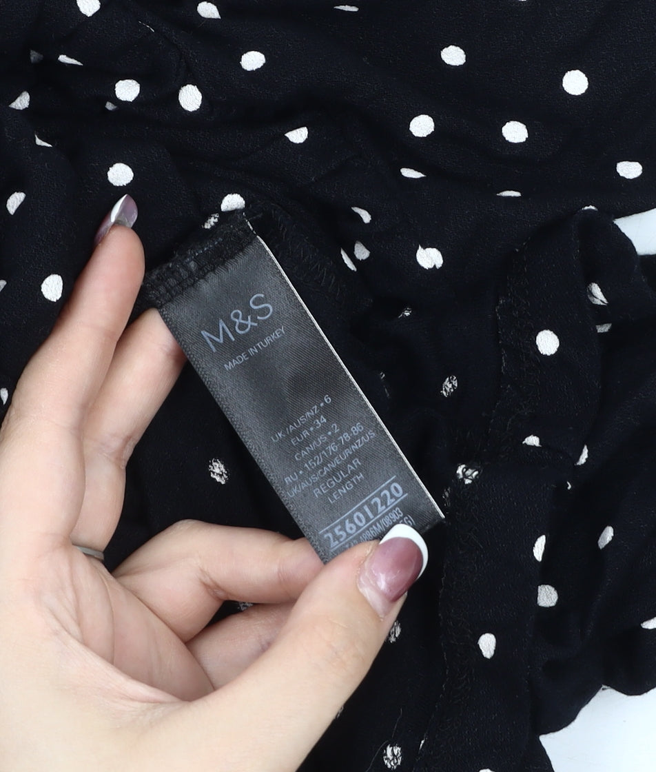 Marks and Spencer Women's Black Midi A-Line Dress