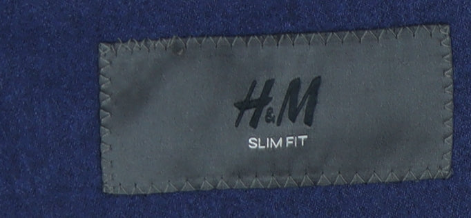H&M Men's Blue Slim Fit Blazer - Size 42