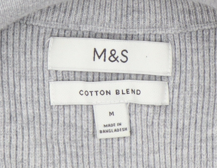 Marks and Spencer Men's Grey M High Neck Pullover Jumper