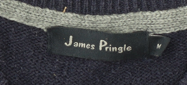 James Pringle Men's Blue V-Neck Pullover Jumper M
