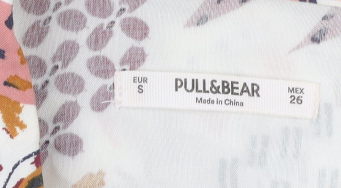 Pull & Bear Women's Multicoloured Floral Button-Up Shirt