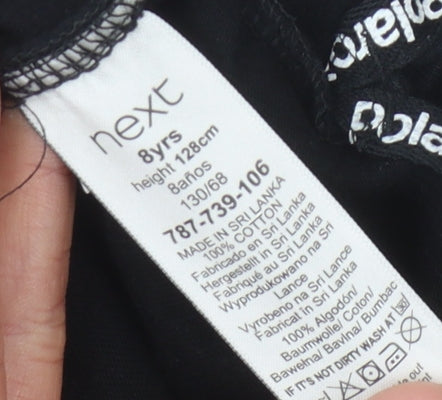 Next Girls Black T-Shirt, 8 Years, Retro Style
