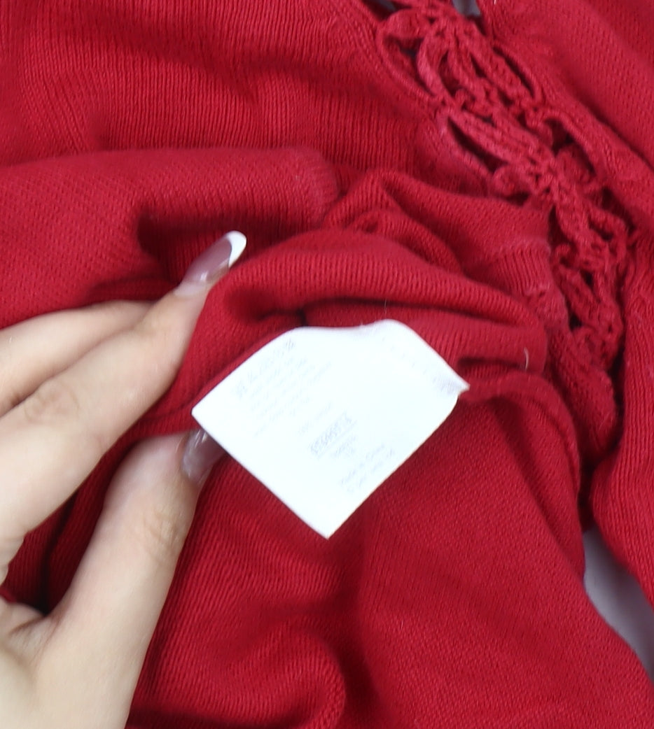 Marks and Spencer Women's Red Cardigan Size 12