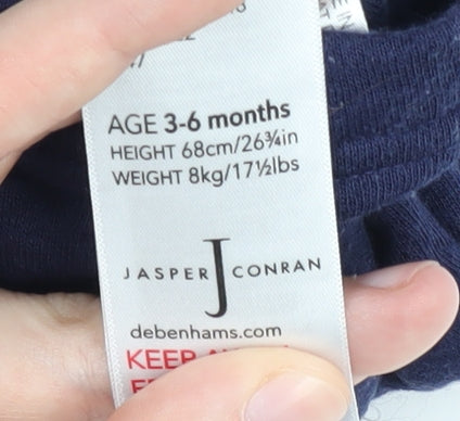 Jasper Conran Blue Dungaree, Unisex 3-6 Months, Cotton Blend