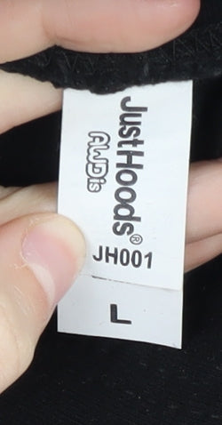 AWDis Just Hoods Men's Black Pullover Hoodie L