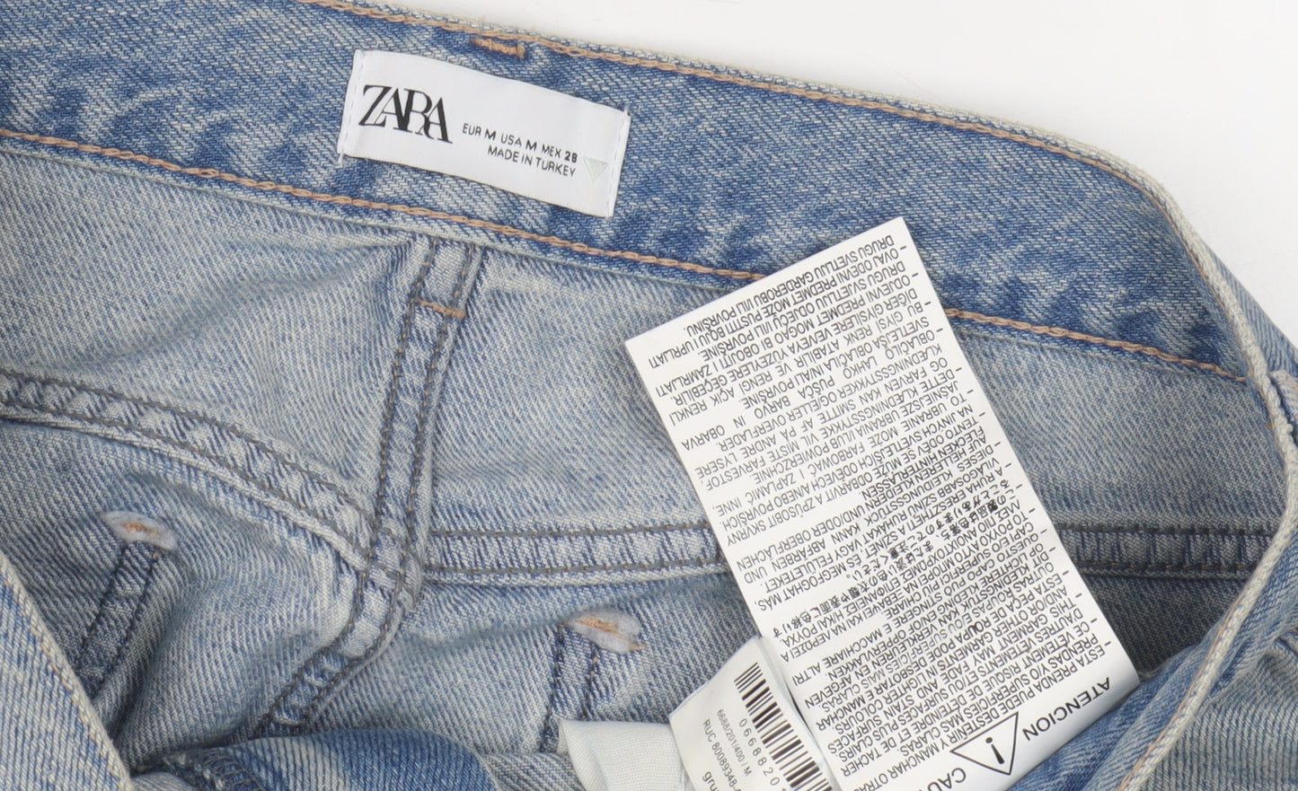 ZARA Women's Blue Denim Midi Skirt Size 12