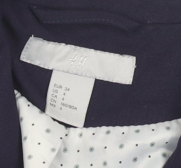 H&M Women's Blue Blazer, Size 6, Short Length