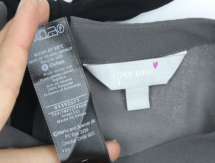 Marks and Spencer Women's Grey Blouse Size 12