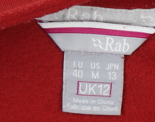 Rab Women's Red 1/2 Zip Henley Fleece Sweatshirt Size 12