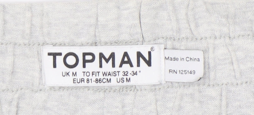 Topman Men’s Grey Sweat Shorts, M, Regular Fit