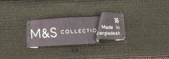 Marks and Spencer Women's Multicoloured Plaid Pencil Skirt Size 16