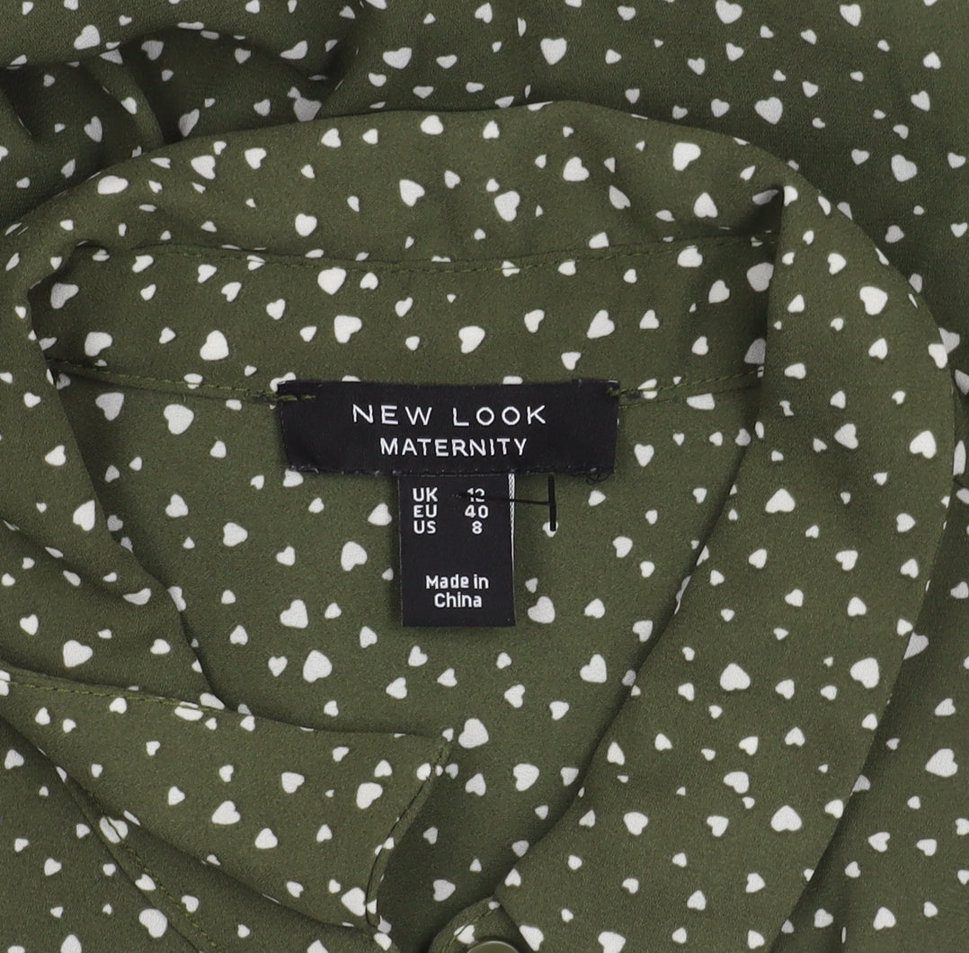 New Look Women's Green Maternity Button-Up Shirt