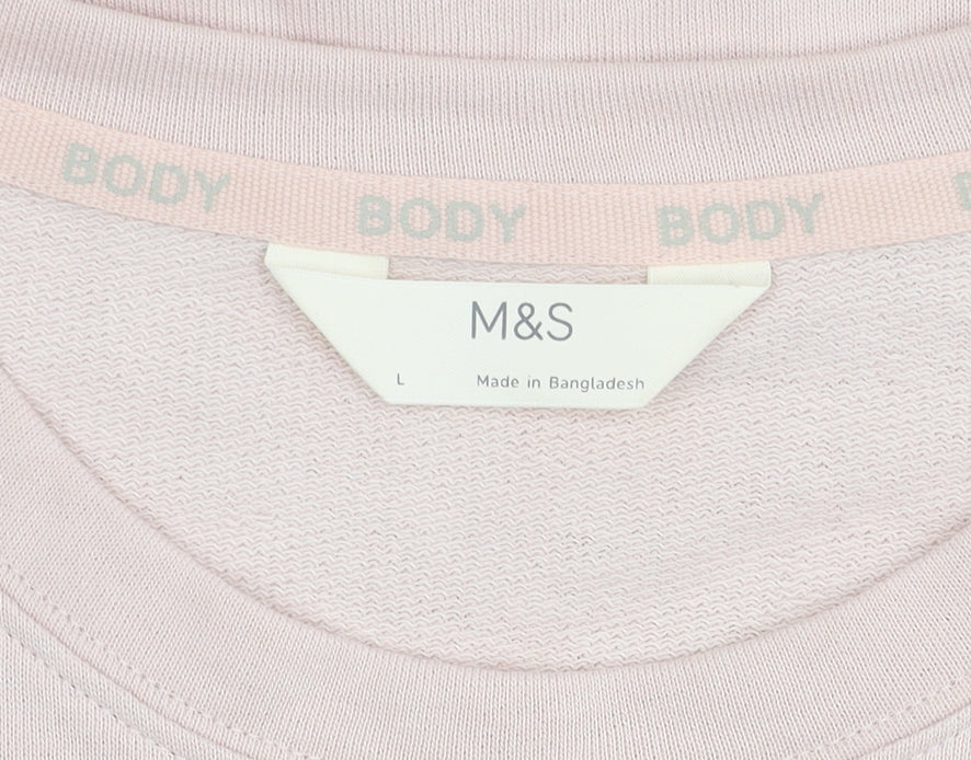Marks and Spencer Women's Pink Cotton T-Shirt L