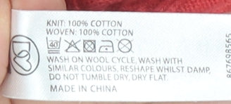 Maine Women's Red V-Neck Cotton Short Sleeve Sweater