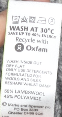 Marks and Spencer Men's Medium Grey Henley Jumper