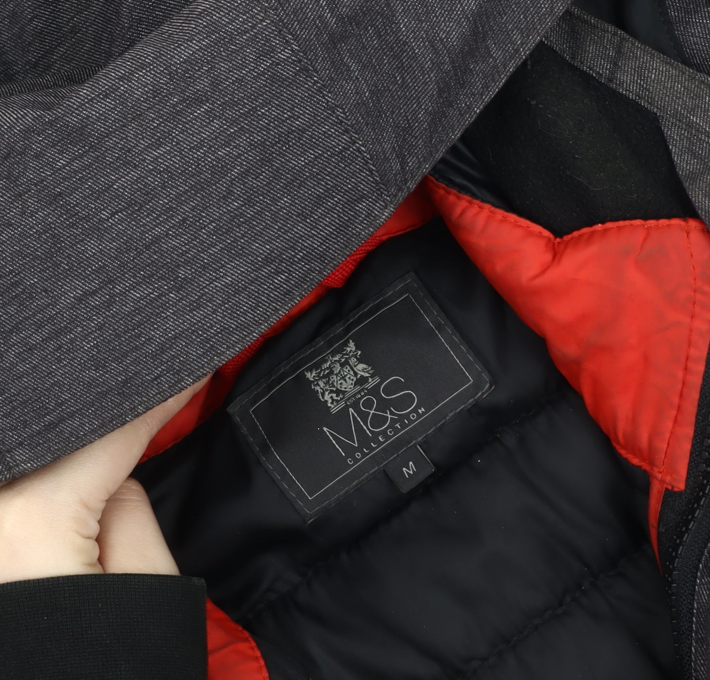 Marks and Spencer Men's Grey Hooded Puffer Jacket M
