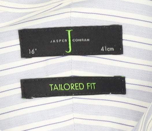 Jasper Conran Men's White Striped Tailored Shirt 16