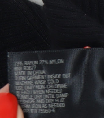 Worthington Women's Black V-Neck Long Sleeve Dress M