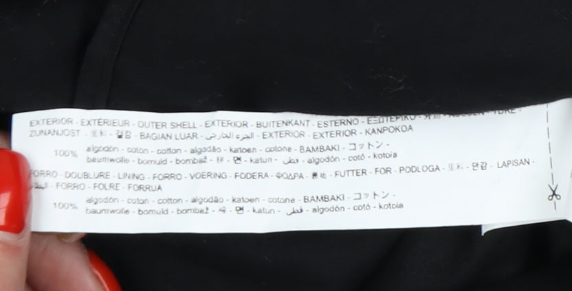 Zara Women Black Maxi Puff Sleeve Cotton Dress M